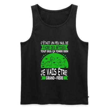 Futur Grand Frère Drôle Annonce Dinosaure Bêtises - Männer Premium Bio Tank Top - Schwarz - Vorne - AI Model Male 178 light (178cm)