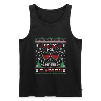 Weihnachten Glühwein - Männer Premium Bio Tank Top - Schwarz - Vorne - Michal (187cm)