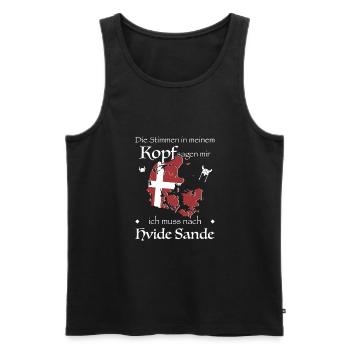 Hvide Sande Kopenhagen Dänemark Dansk Geschenkidee - Männer Premium Bio Tank Top - Schwarz - Vorne - AI Model Male 178 light (178cm)
