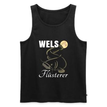Wels Angeln - Männer Premium Bio Tank Top - Schwarz - Vorne - Michal (187cm)