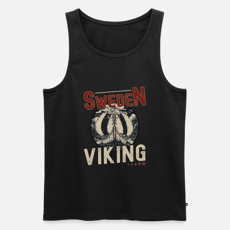 Schweden Wikinger - Männer Premium Bio Tank Top - Schwarz