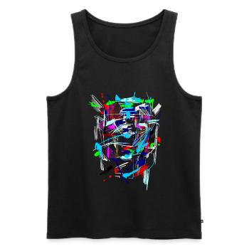 Kunst - Männer Premium Bio Tank Top - Schwarz - Vorne - Michal (187cm)