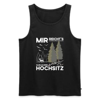 Hochsitz Jagd - Jäger Spruch - Männer Premium Bio Tank Top - Schwarz - Vorne - AI Model Male 178 light (178cm)