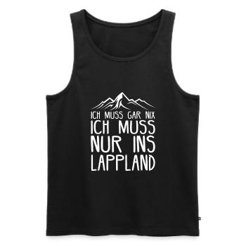 Lappland Finnland Elch Suomi Helsinki Geschenkidee - Männer Premium Bio Tank Top - Schwarz - Vorne - Michal (187cm)