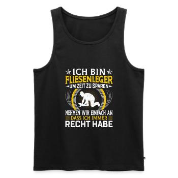 Fliesenlegen Handwerk Fliesenlegen Spruch - Männer Premium Bio Tank Top - Schwarz - Vorne - AI Model Male 178 light (178cm)
