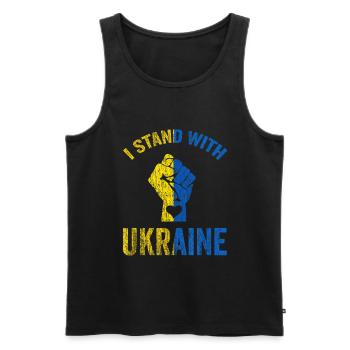 Ukraine - Männer Premium Bio Tank Top - Schwarz - Vorne - Michal (187cm)