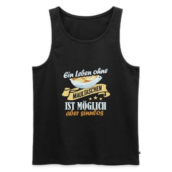 Maultaschen essen für den stolzen Schwaben - Männer Premium Bio Tank Top - Schwarz - Vorne - Michal (187cm)