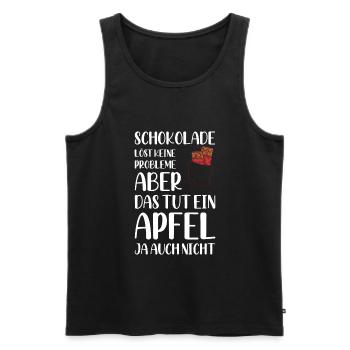 Schokolade - Männer Premium Bio Tank Top - Schwarz - Vorne - Michal (187cm)