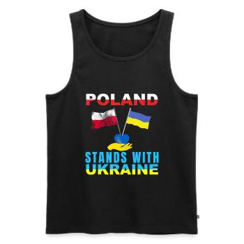 Ukraine Pologne - Débardeur bio Premium Homme - noir - Devant - Michal (187cm)