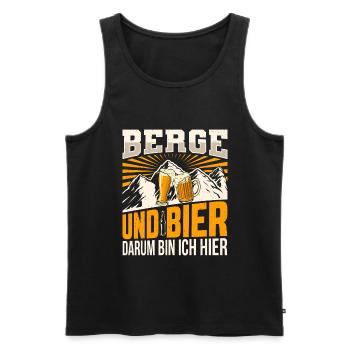 Berge Bier Wandern - Männer Premium Bio Tank Top - Schwarz - Vorne - Michal (187cm)