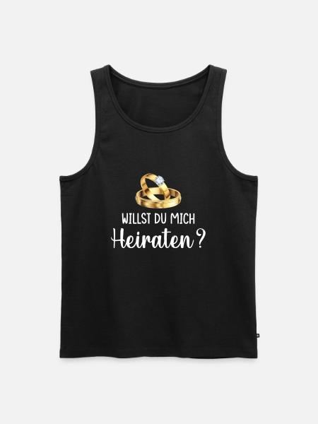 Willst du mich heiraten - Männer Premium Bio Tank Top - Schwarz