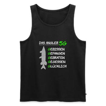 Angler 5G - Männer Premium Bio Tank Top - Schwarz - Vorne - Michal (187cm)