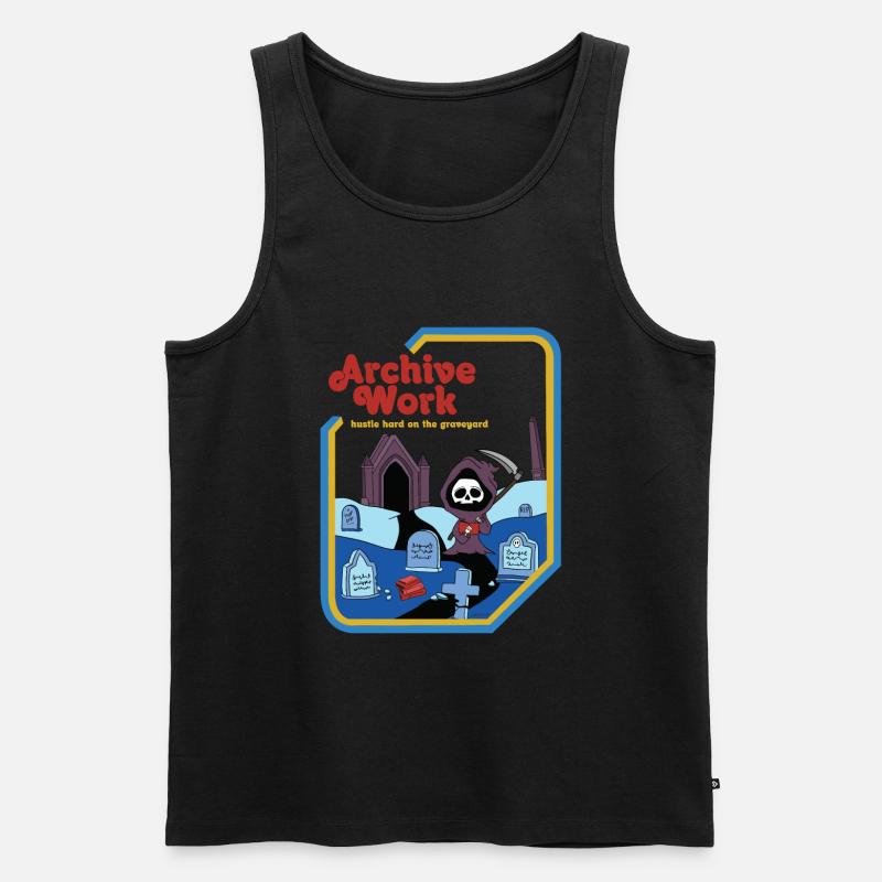 Archive Work - Hustle Hard On The Graveyard - Männer Premium Bio Tank Top - Schwarz