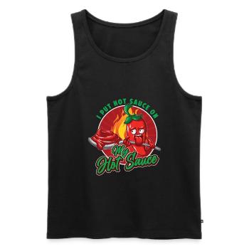 I Put Hot Sauce On My Hot Sauce - Männer Premium Bio Tank Top - Schwarz - Vorne - AI Model Male 178 light (178cm)