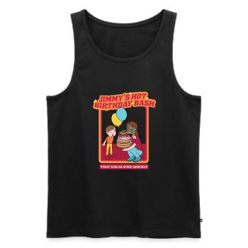 Jimmy's Hot Birthday Bash - That Escalated Quickly - Men's Premium Organic Tank Top - black - Front - AI Model Male 178 light (178cm)