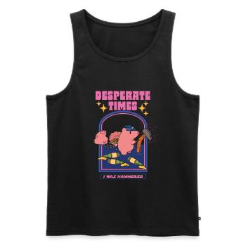 Desperate Times - I Was Hammered - Men's Premium Organic Tank Top - black - Front - AI Model Male 178 light (178cm)