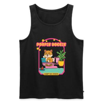 Poopie Doggie - Dump The Stocks - Männer Premium Bio Tank Top - Schwarz - Vorne - AI Model Male 178 light (178cm)