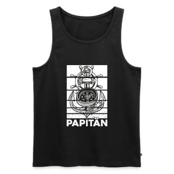 Papitän Papa Father Father's Day Gift Birth - Men's Premium Organic Tank Top - black - Front - Michal (187cm)