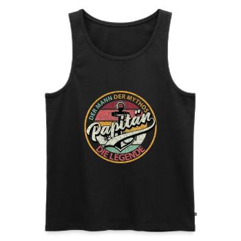 Retro Anker Papa Schiff Papitän Boot Segeln Legend - Männer Premium Bio Tank Top - Schwarz - Vorne - AI Model Male 178 light (178cm)