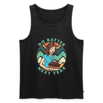 Do Batter Next Year - Gâteau - Cuisson - Anniversaire - Débardeur bio Premium Homme - noir - Devant - Michal (187cm)