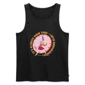 It's Always Wine Time Somewhere Else - Lustig - Männer Premium Bio Tank Top - Schwarz - Vorne - AI Model Male 178 light (178cm)