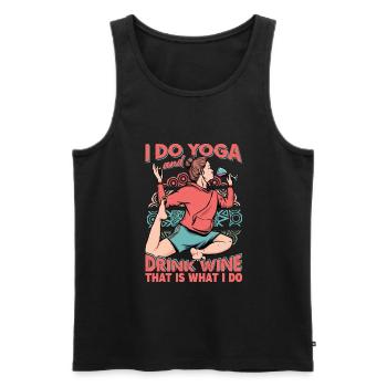 I Do Yoga And Drink Wine, That Is What I Do - Männer Premium Bio Tank Top - Schwarz - Vorne - AI Model Male 178 light (178cm)