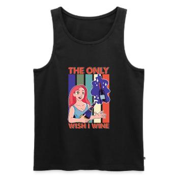 The Only Wish I Wine - Träumerei - Tagträumerei - Männer Premium Bio Tank Top - Schwarz - Vorne - AI Model Male 178 light (178cm)