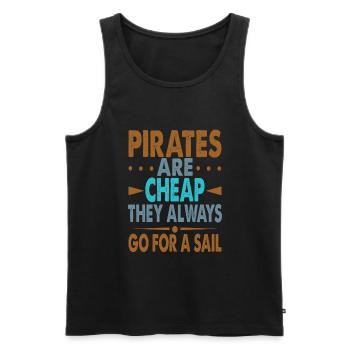 Les pirates sont bon marché - Funny Dad Jokes - Plage - Débardeur bio Premium Homme - noir - Devant - AI Model Male 178 light (178cm)