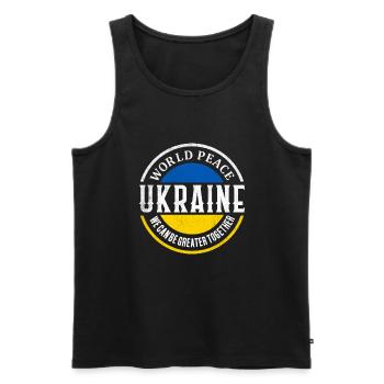 Paix en Ukraine - Débardeur bio Premium Homme - noir - Devant - Michal (187cm)