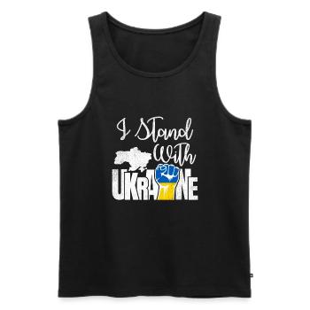 Ukraine Flagge Ukrainischer Patriot Faust Ukraine - Männer Premium Bio Tank Top - Schwarz - Vorne - Michal (187cm)