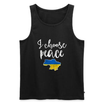 Ukraine Solidarität - Männer Premium Bio Tank Top - Schwarz - Vorne - Michal (187cm)