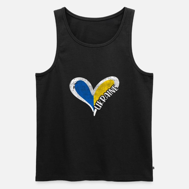 Ukraine Krieg - Männer Premium Bio Tank Top - Schwarz
