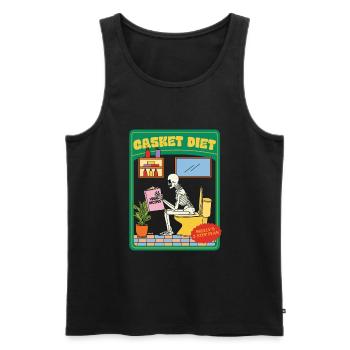 Casket Diet - Vegan Recipes - Skelly's 3 Step Plan - Männer Premium Bio Tank Top - Schwarz - Vorne - Michal (187cm)