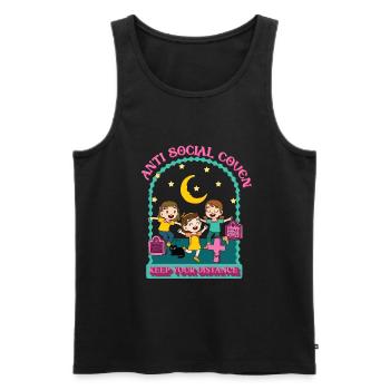Anti Social Coven - Gardez vos distances - Sorcières - Débardeur bio Premium Homme - noir - Devant - Michal (187cm)