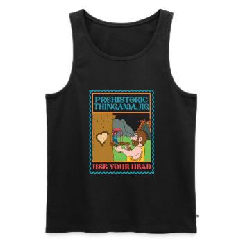 Prehistoric Thingamajig - Use Your Head - Bird - Männer Premium Bio Tank Top - Schwarz - Vorne - AI Model Male 178 light (178cm)