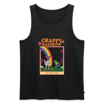 Crappy Rainbow - Get Rich Fast - Leprechaun - Men's Premium Organic Tank Top - black - Front - AI Model Male 178 light (178cm)