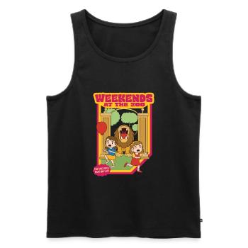 Weekends At The Zoo - Fun Times With Mary And Lucy - Men's Premium Organic Tank Top - black - Front - AI Model Male 178 light (178cm)