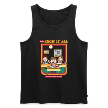 Miss Know It All - We Don't Like You Jenny - Men's Premium Organic Tank Top - black - Front - AI Model Male 178 light (178cm)
