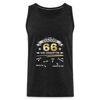 Knackige 66 Jahre - Geburtstagsshirt - Männer Premium Bio Tank Top - Anthrazit - Vorne - Alexander (188cm)