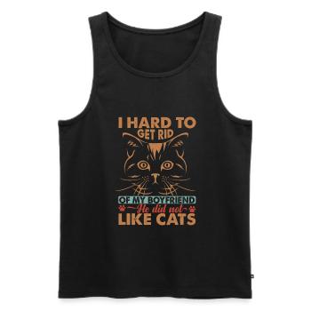 Je devais me débarrasser de mon petit ami - Cat Jokes - Débardeur bio Premium Homme - noir - Devant - Michal (187cm)