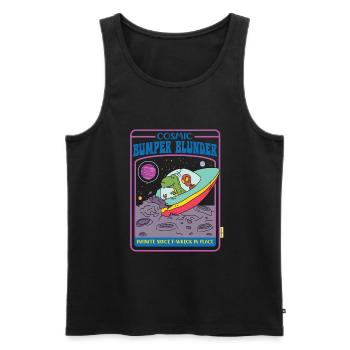 Cosmic Bumper - Infinite Space - T-Wreck In Place - Männer Premium Bio Tank Top - Schwarz - Vorne - AI Model Male 178 light (178cm)