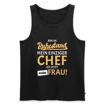 Frau Chef Rentner 2022 2023 - Männer Premium Bio Tank Top - Schwarz - Vorne - Michal (187cm)