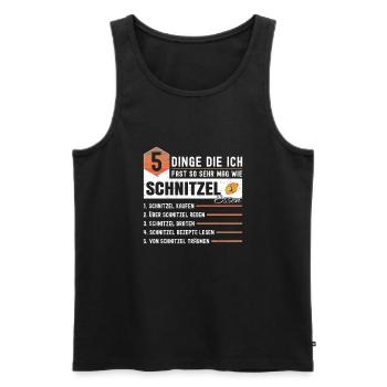 5 Dinge Die Ich Fast So Sehr Mag Wie Schnitzel - Männer Premium Bio Tank Top - Schwarz - Vorne - Michal (187cm)