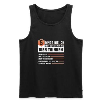 5 Dinge Die Ich Fast So Sehr Mag Wie Bier Trinken - Männer Premium Bio Tank Top - Schwarz - Vorne - AI Model Male 178 light (178cm)