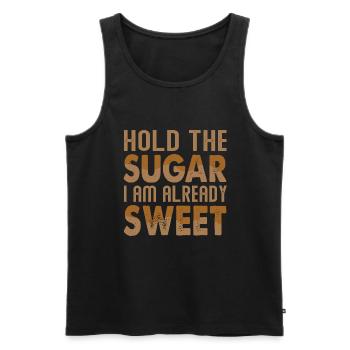 Hold the sugar, I am already sweet- black kaff - Men's Premium Organic Tank Top - black - Front - AI Model Male 178 light (178cm)