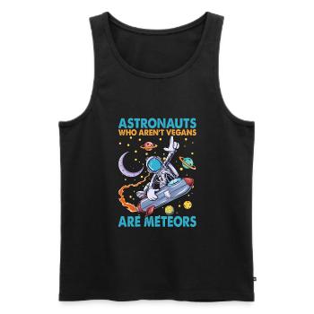 Les astronautes qui ne sont pas végétaliens sont des météores - Blagues - Débardeur bio Premium Homme - noir - Devant - Michal (187cm)
