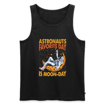 Astronauts' Favorite Day Is Moon-day - Funny Jokes - Men's Premium Organic Tank Top - black - Front - Michal (187cm)