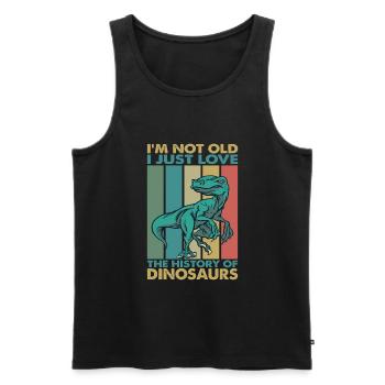 I'm Not Old, I Just Love The History Of Dinosaurs - Männer Premium Bio Tank Top - Schwarz - Vorne - AI Model Male 178 light (178cm)