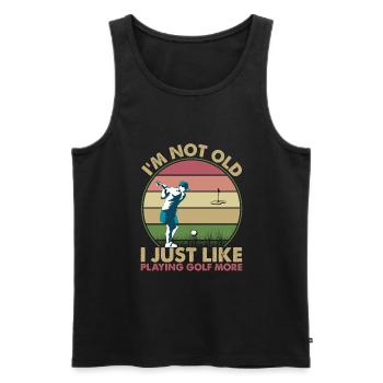 I'm Not Old, I Just Like Playing Golf More - Männer Premium Bio Tank Top - Schwarz - Vorne - AI Model Male 178 light (178cm)