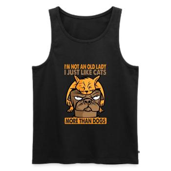 I'm Not Old, I Just Like Cats More Than Dogs - Männer Premium Bio Tank Top - Schwarz - Vorne - AI Model Male 178 light (178cm)